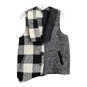 Nomadic Traders Black and White Checkered Vest, Medium